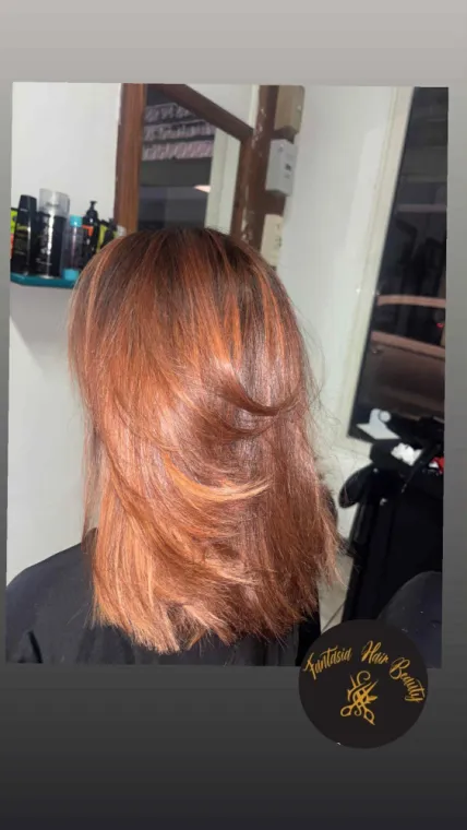 Mèche cuivré et coupe de transformation , Le Port, FANTASIA HAIR BEAUTY