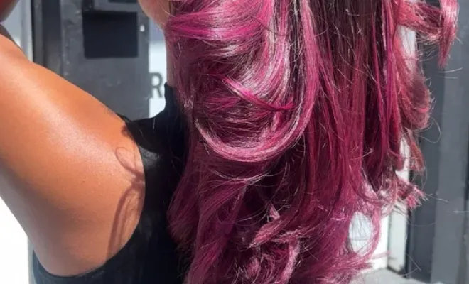 Brushing wavy et coloration violine flashé, Le Port, FANTASIA HAIR BEAUTY