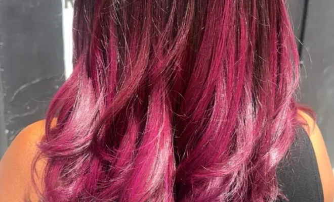 Brushing wavy et coloration violine flashé, Le Port, FANTASIA HAIR BEAUTY